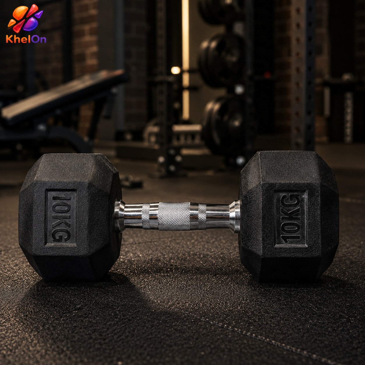 KhelOn Hexa Dumbbell 10 kg - SINGLE