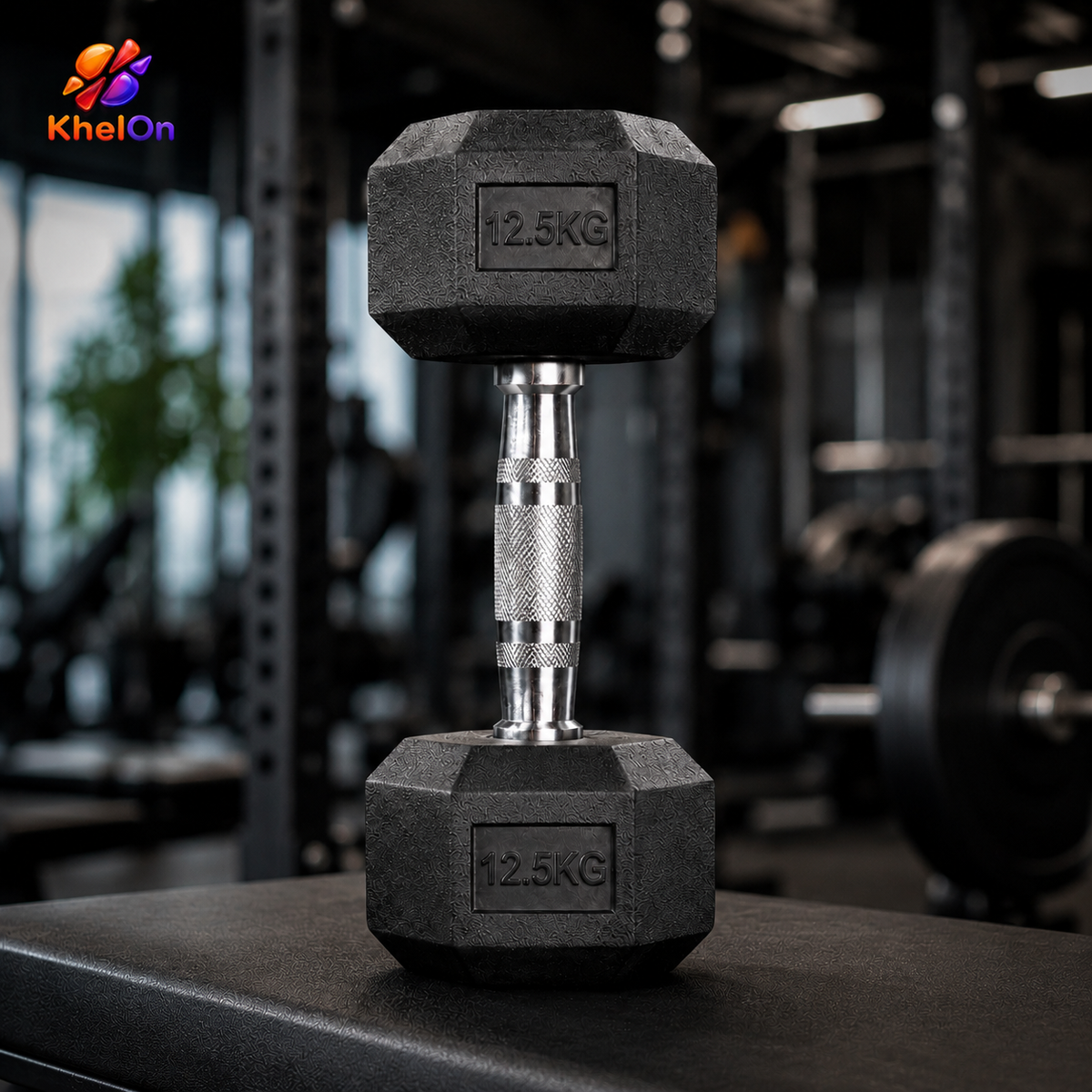 KhelOn 12.5 KG Hexa Dumbbell - Single Piece