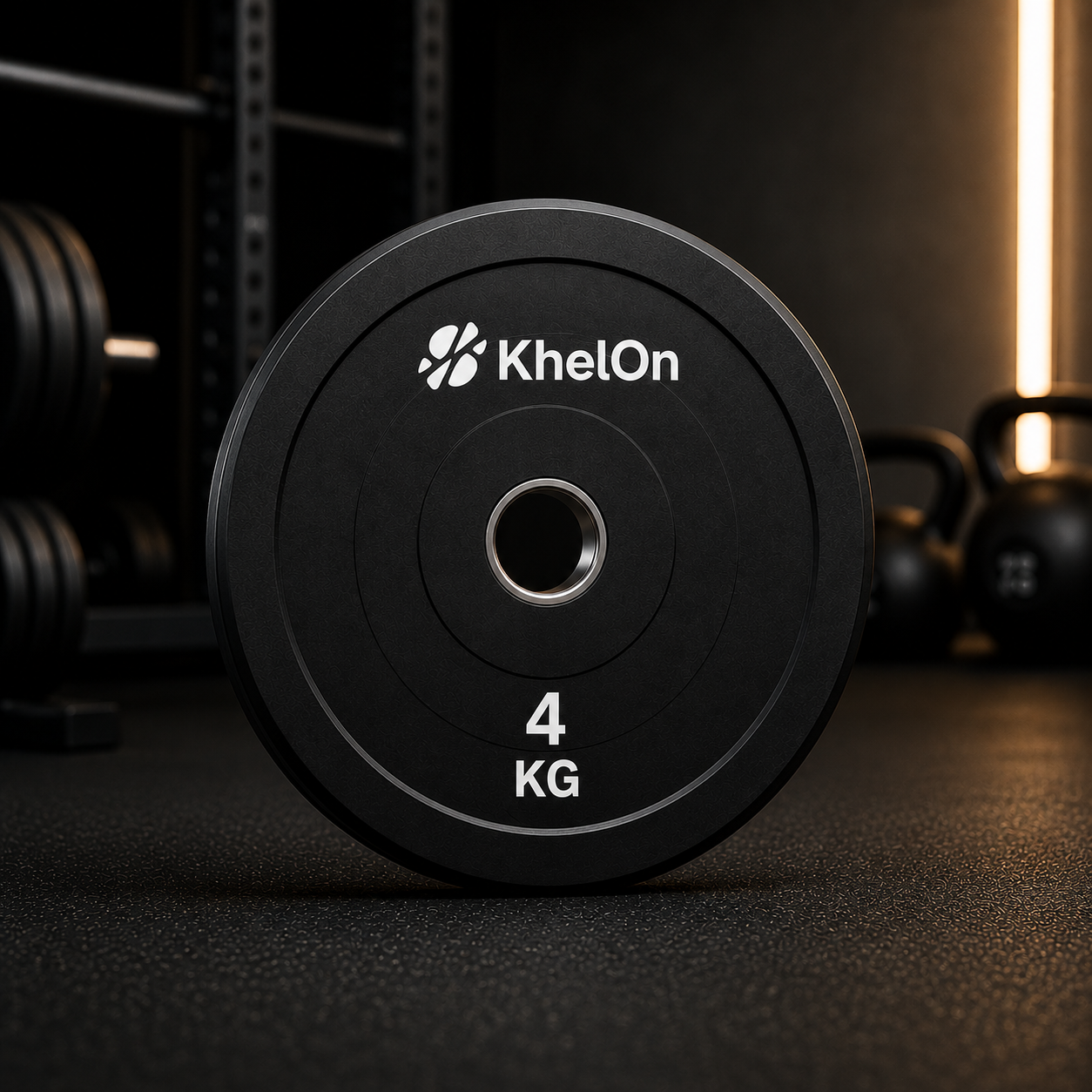 KhelOn All-Rubber Weight Plates - 4 KG (Set of 2)