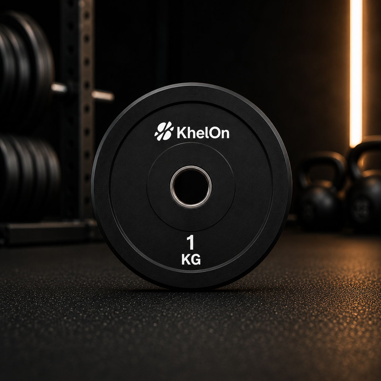 KhelOn All-Rubber Weight Plates - 1 KG (Set of 2)
