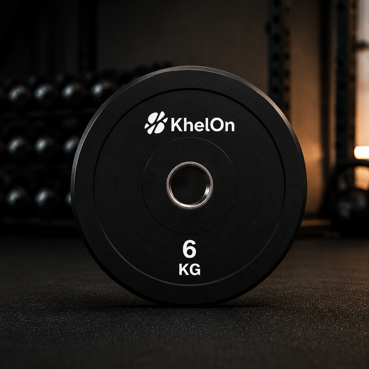 KhelOn All-Rubber Weight Plates - 6 KG (Set of 2)