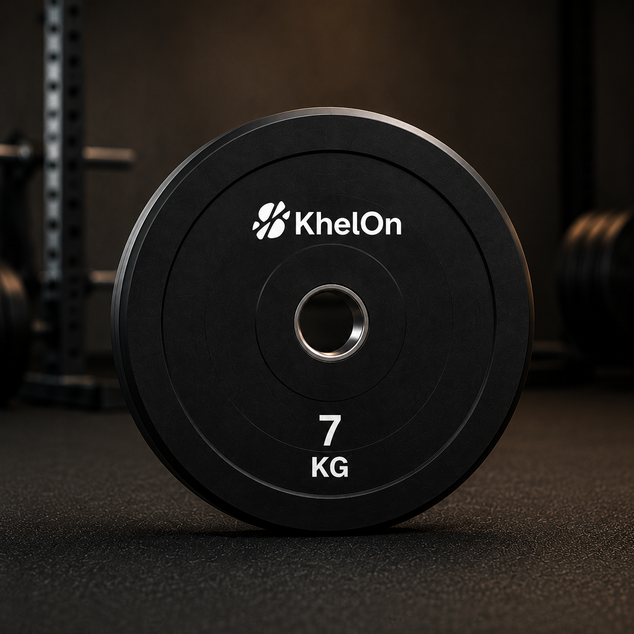 KhelOn All-Rubber Weight Plates - 7 KG (Set of 2)