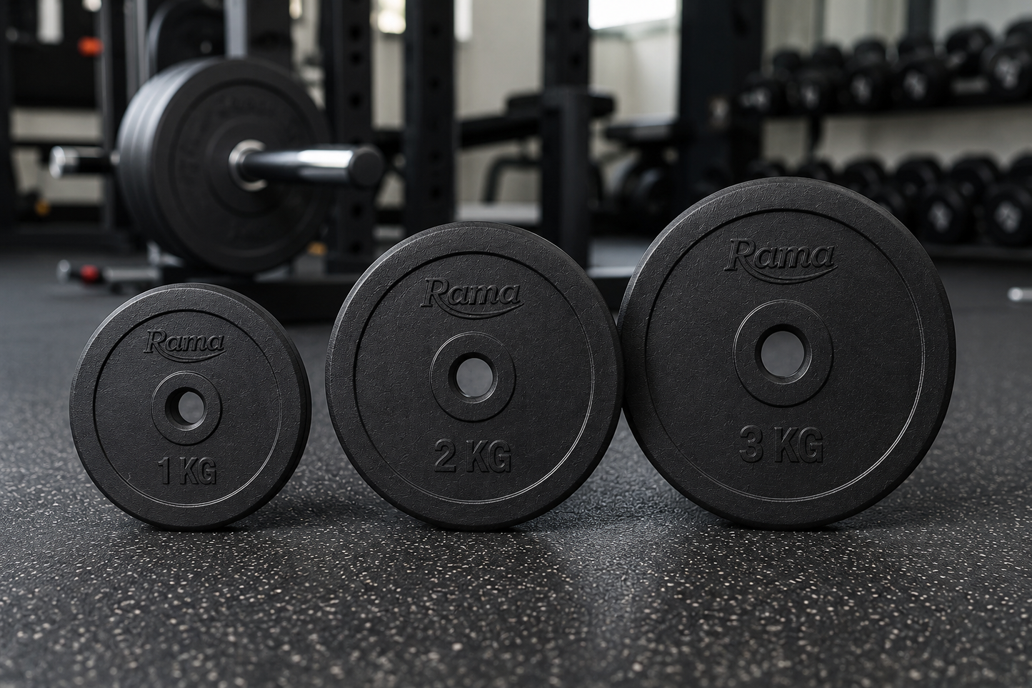 Rama All-Rubber Weight Plates - 1 KG (Set of 2)