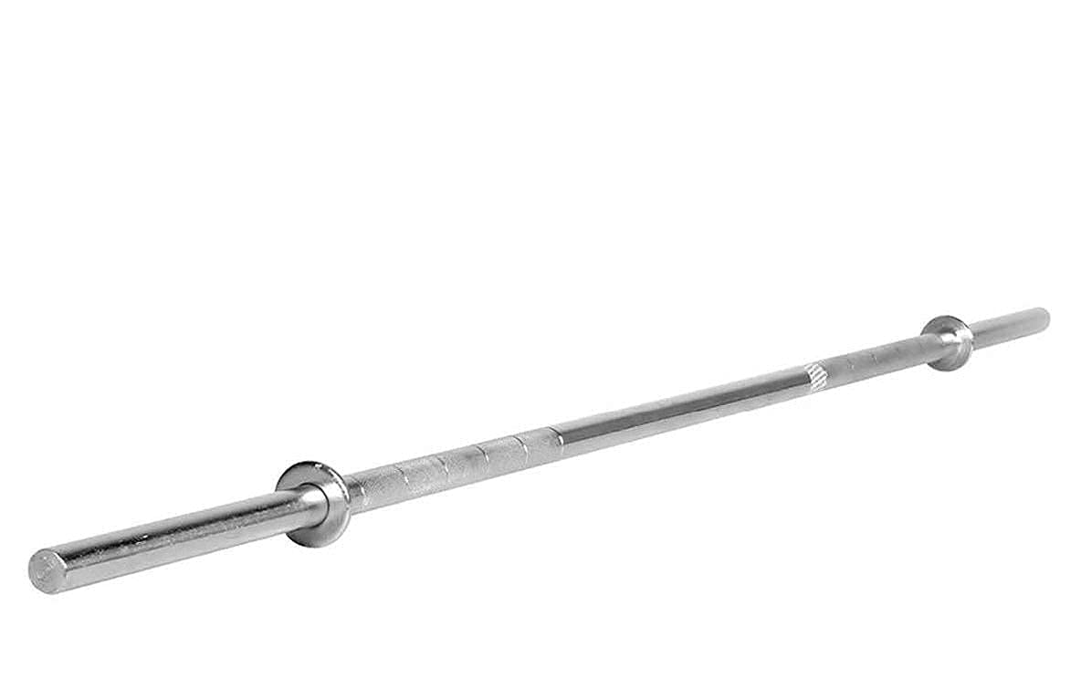 KhelOn - 5 Ft Chrome Steel Weight Lifting Rod – 28mm with Spring Collars