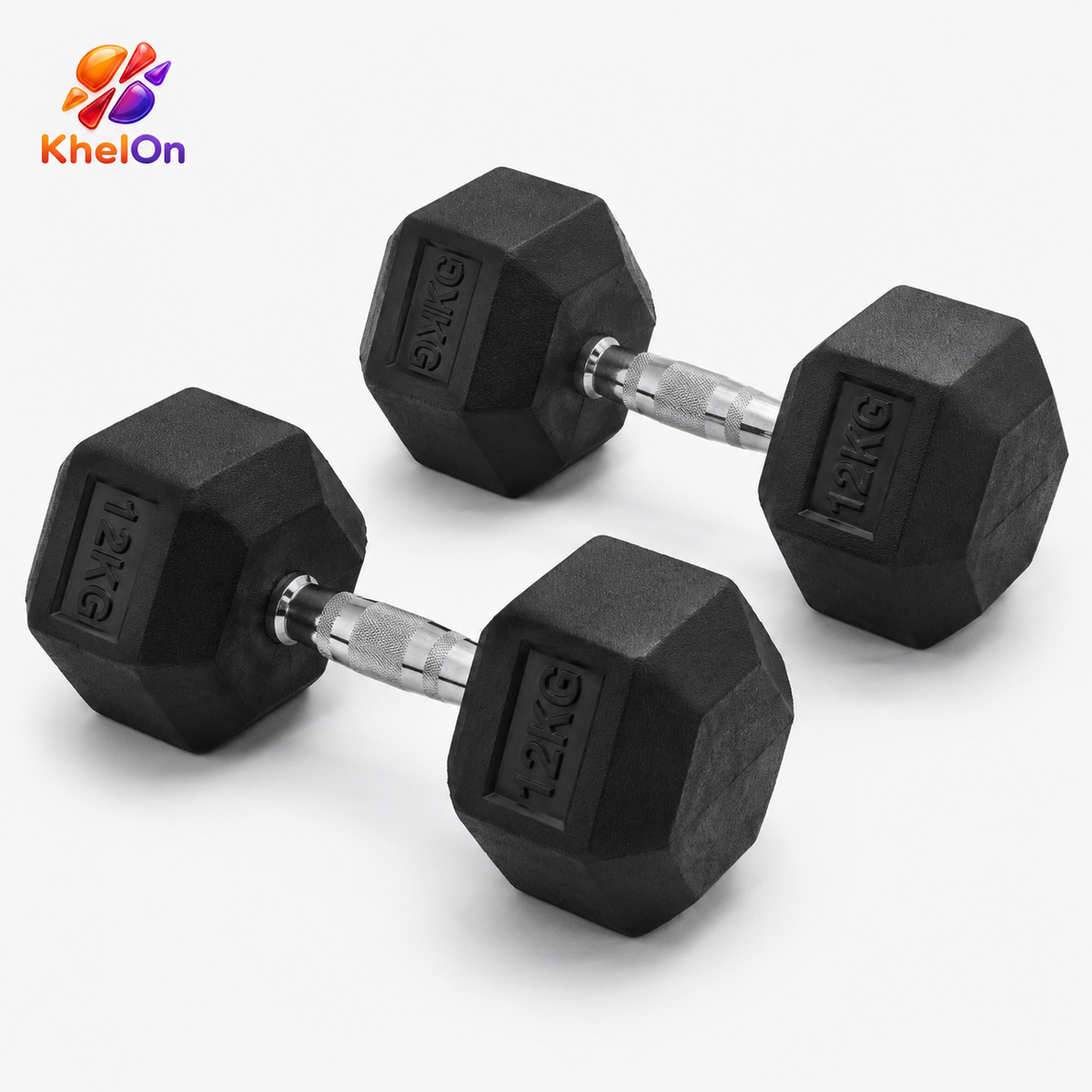 KhelOn 12 KG Hex Dumbbell - 1 PAIR