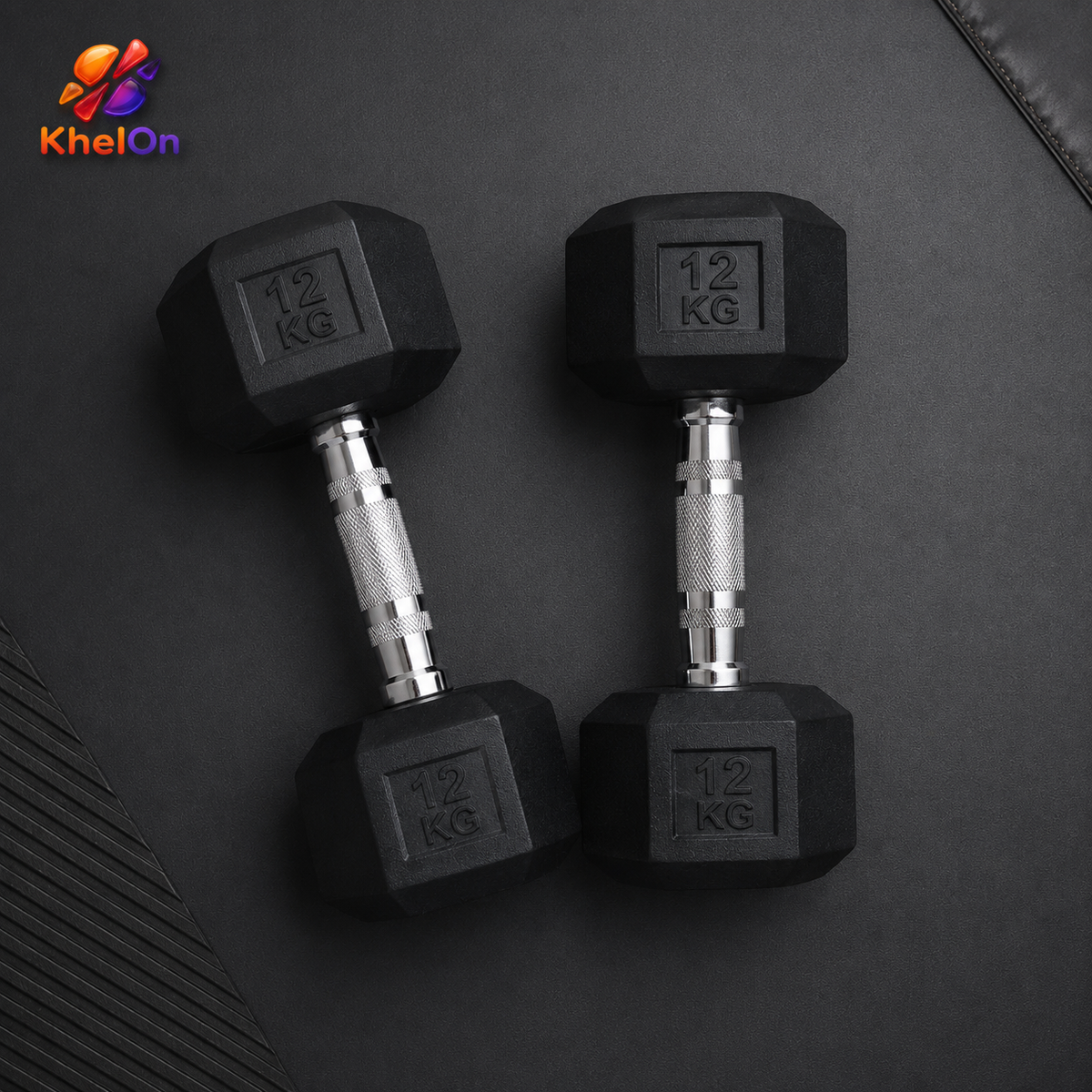 KhelOn 12 KG Hex Dumbbell -SINGLE PIECE