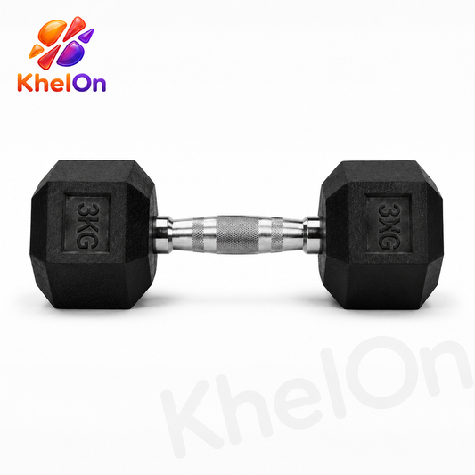 KhelOn 3 KG Hex Dumbbells Set