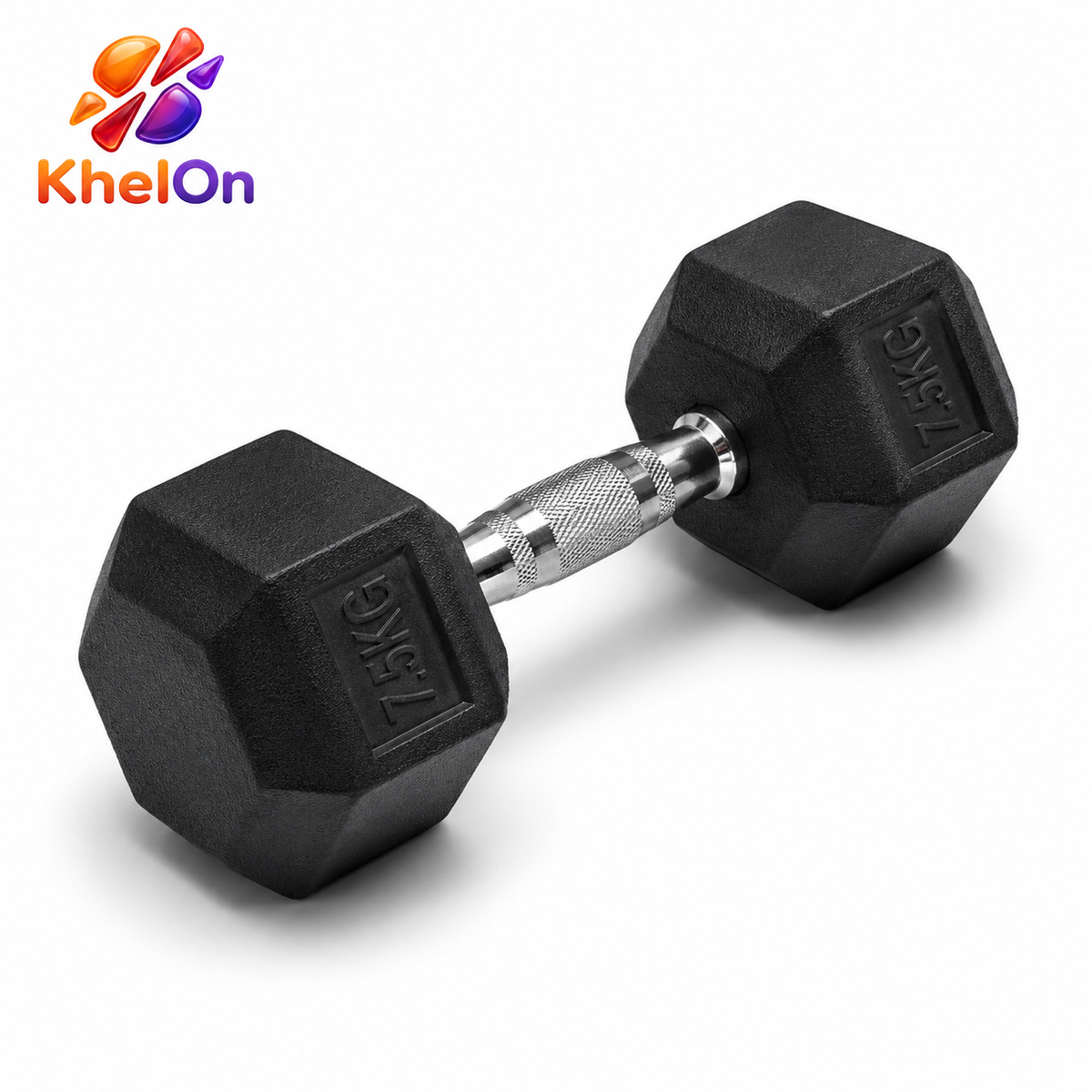 KhelOn 7.5 KG Hex Dumbbell - Single Piece