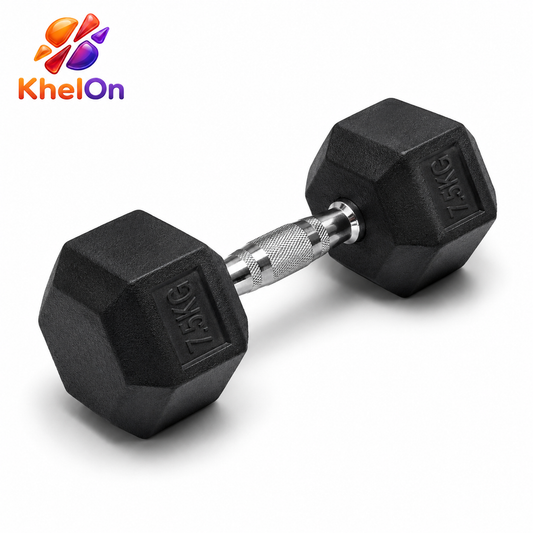KhelOn 7.5 KG Hex Dumbbell - Single Piece