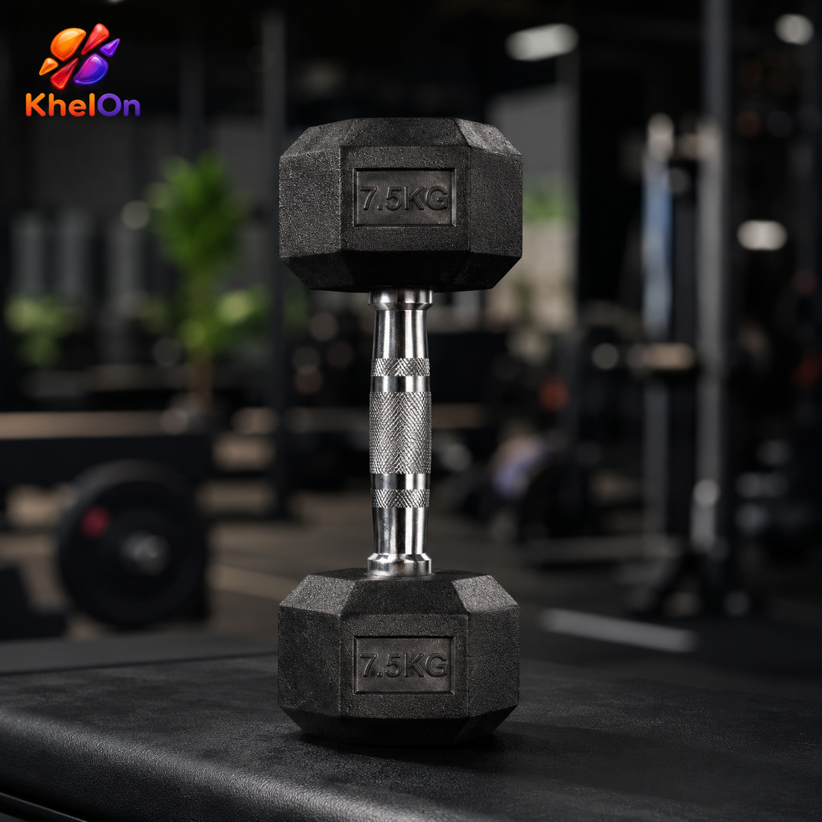KhelOn 7.5 KG Hex Dumbbell - 1 Pair - Anti Slip