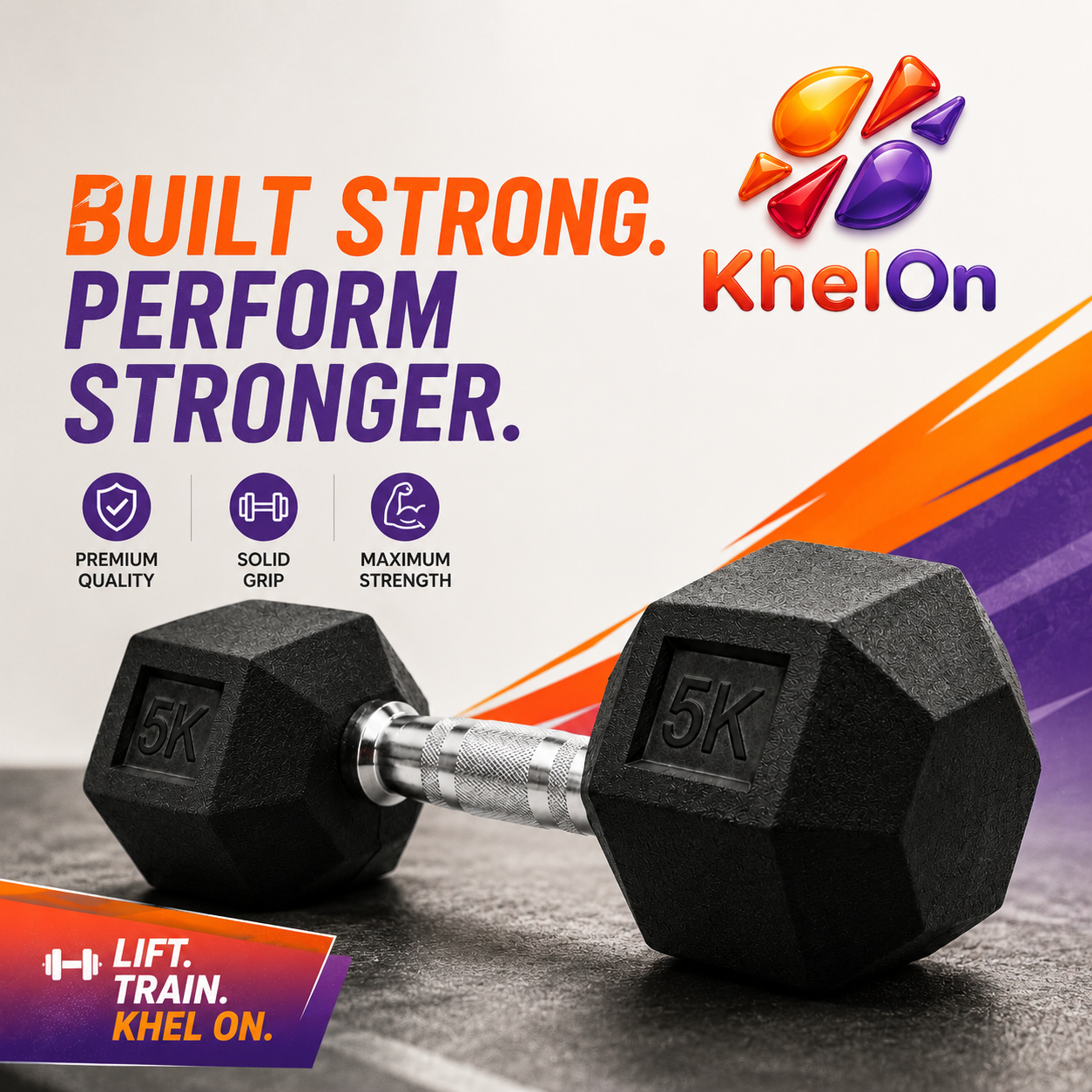 KhelOn 5 KG Hex Dumbbells Set