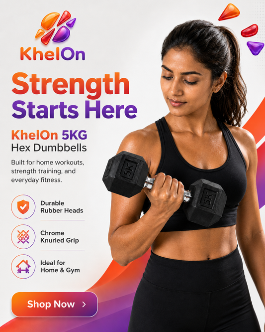 KhelOn 5 KG Hex Dumbbells Set