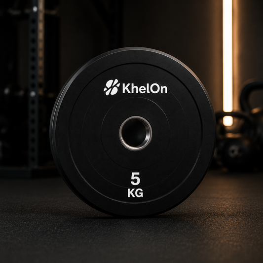 KhelOn All-Rubber Weight Plates - 5 KG (Set of 2)