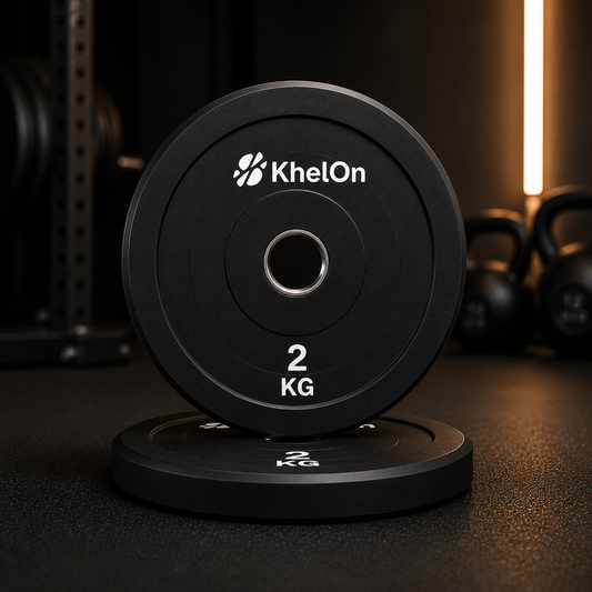 KhelOn All-Rubber Weight Plates - 2KG (Set of 2)