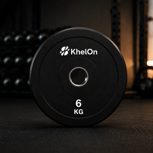 KhelOn All-Rubber Weight Plates - 6 KG (Set of 2)