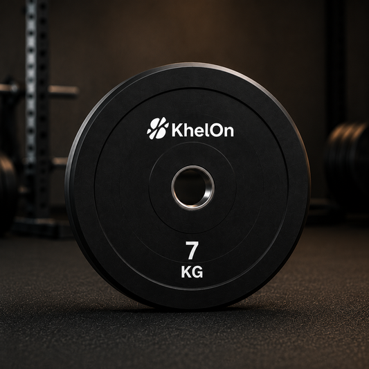 KhelOn All-Rubber Weight Plates - 7 KG (Set of 2)