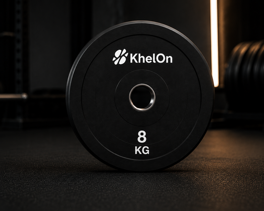 KhelOn All-Rubber Weight Plates - 8 KG (Set of 2)